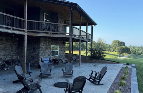 Burkesville House | Spacious 4-BR house w/wraparound porch, fire pit area and hot tub -Sleeps 18-20