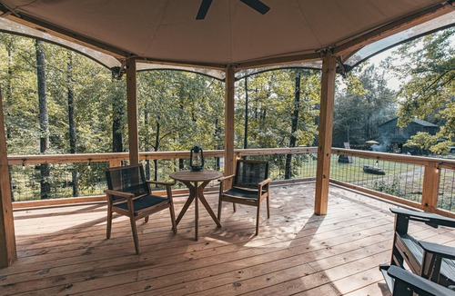 Mill Spring RV Rental | The Dogwood - Luxury Glamping Tent near Tryon International Equestrian Center - North Carolina