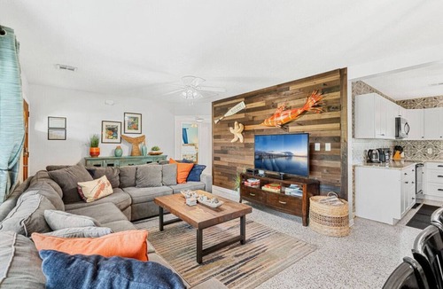 Cocoa Beach House | TIKI BLUE TWO: Family-sized beach house. Walk to Beach. Heated Pool & Hot Tub.