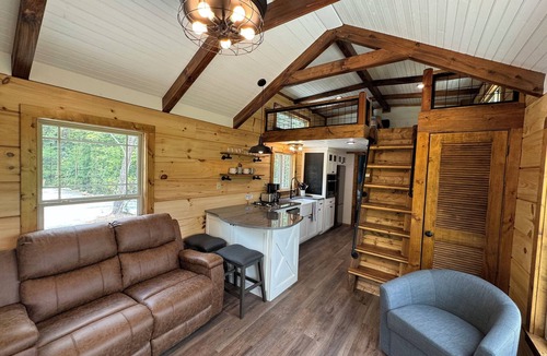 Cleveland Cabin | Unbelievable Mountainside Views, Charming Cabin WiFi, AC, Gas Fireplace, Loft.