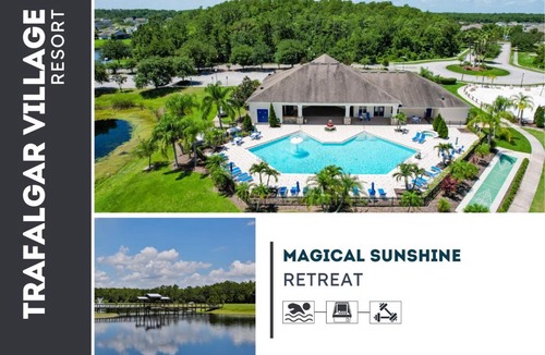 Trafalgar Village House | Updated retreat with pool access, W/D, AC, & patio - close to Disney Parks