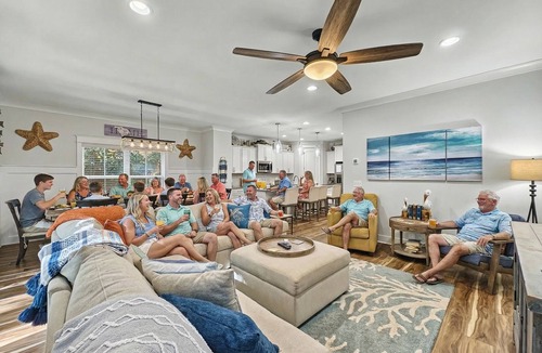 Folly Field House | Walk to Beach, Perfect for Multi-Family, Free Heated Pool, Spa, 3D Theater, Arcades (83 Sandcastle)