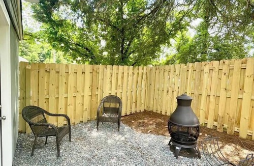 West Southern Pines House | Walkable Cottage, Pet Friendly with Fenced Patio