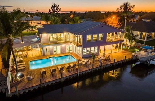 St. Lucie Village House | Waterfront Luxe Pool 6BR Home