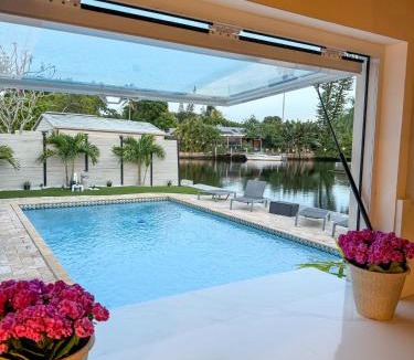 North Central Hollywood Villa | Waterfront Oasis with a Pool and Close to the Beach