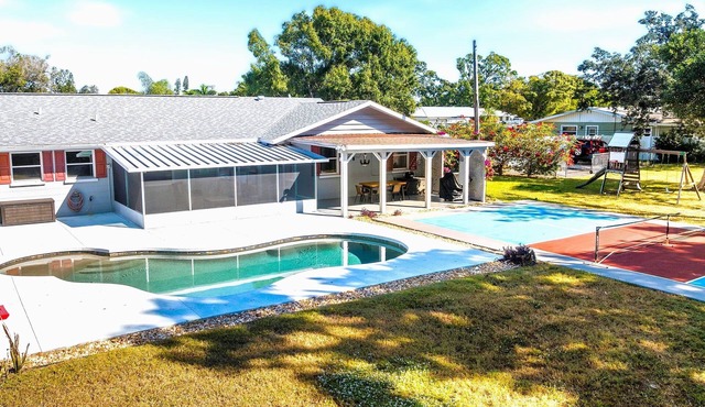 Anna Maria Escape | Pool, Pickleball & Family Home