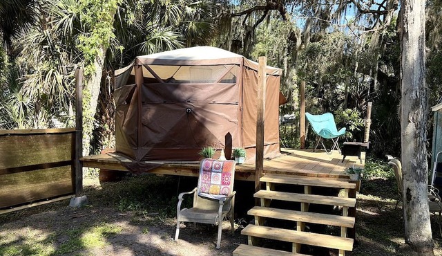 Boho Waterside Glamping Tent for a Florida Getaway