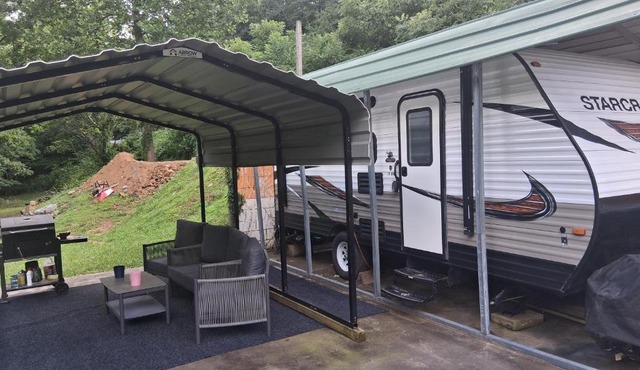 Camper with Queen and bunk bed