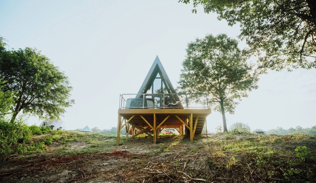 Modern A-Frame Cabin: Hot Tub, TV, & Lake Views in Cedar Bluff