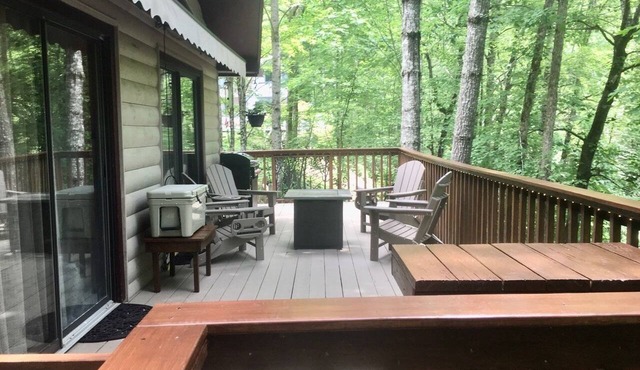 Near Bryson, Fontana, Pets Ok, outdoor dining, grill, Fire pit, and gated deck