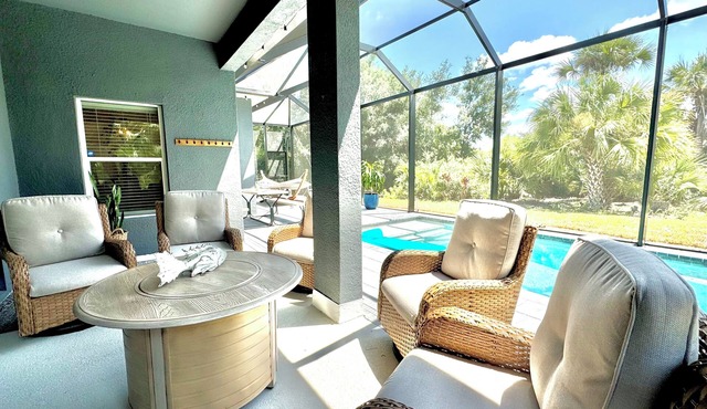 New Bright Cheerful Home Private Saltwater Heated Pool Near Sarasota Fort Myers