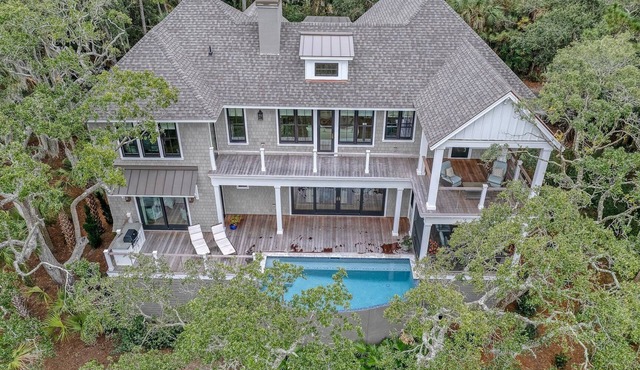 New Build, pool, marsh views