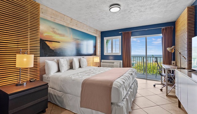 Oceanfront Inn Room #17- Ocean View Balcony, King Bed