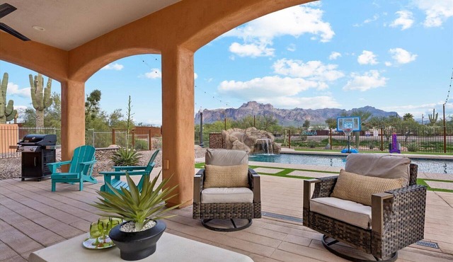 Resort-Style Backyard, Heated Pool, Waterslide & Mountain Views in Apache Junction