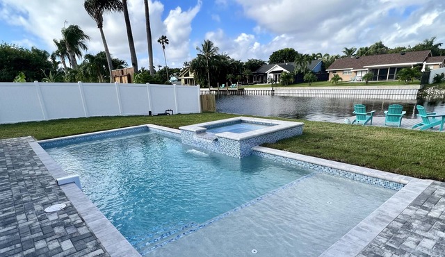 Stunning Delray Beach Waterfront Escape w New Pool & Spa with Dock!