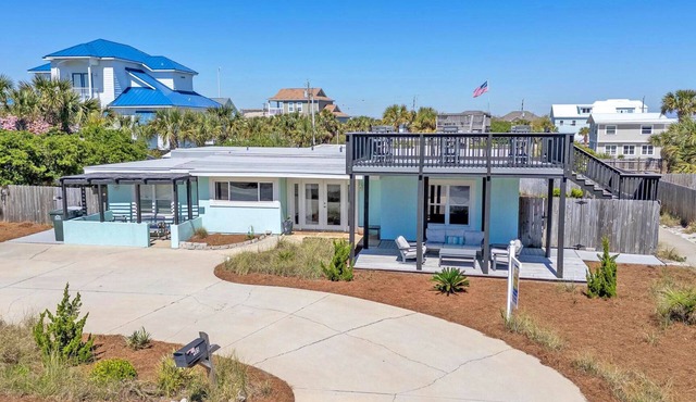 Updated Beach Cottage | Steps from the Gulf | Pet Friendly | Rooftop Deck in Pensacola Beach