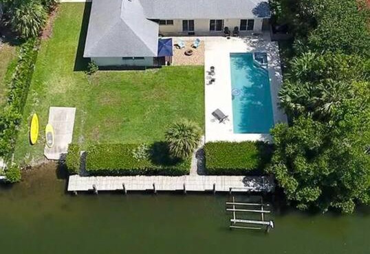 Vero Beach Island private gated scantuary with pool, 60' boat dock & kayak launch!