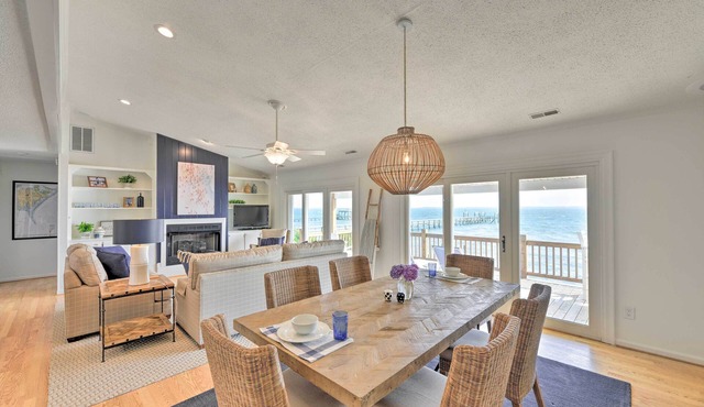 Waterfront Harkers Island Home: Sunset View & Dock