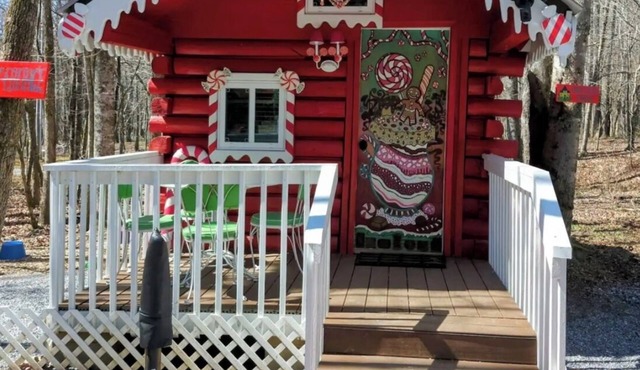 Whimsical Candy Cabin in Blue Ridge with Lollipop Garden, Firepit & Petting Zoo