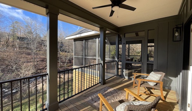 Private wooded setting overlooking a beautiful stream, 10 miles from downtown