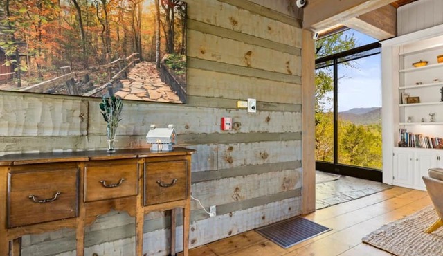 Bordeaux Chalet Retreat - Deck and Fireplace